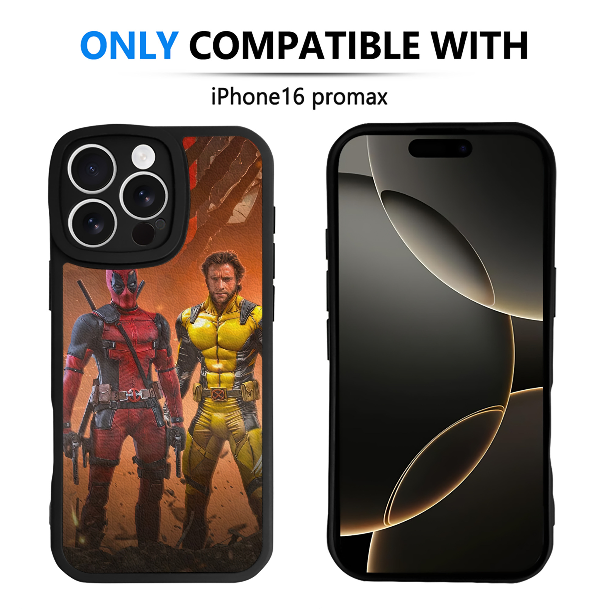 （画像用） Deadpool デッドプール 【iPhone 16シリーズ対応】シリコンスマホケース（レザー調） 材質：シリコン